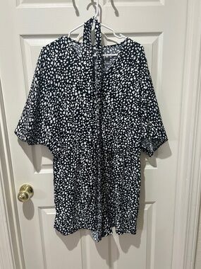 Black and White Print Romper